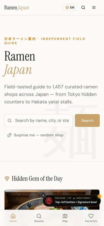 Japan Ramen Guide on a phone