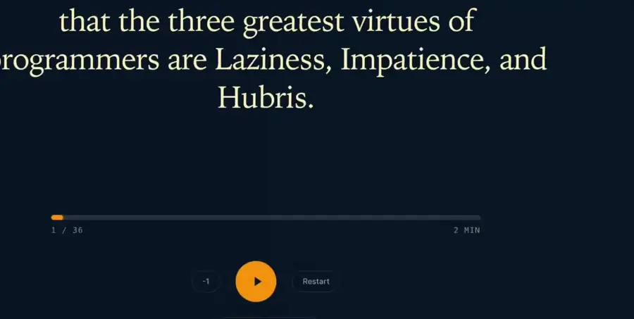 focus reader, mid-sentence